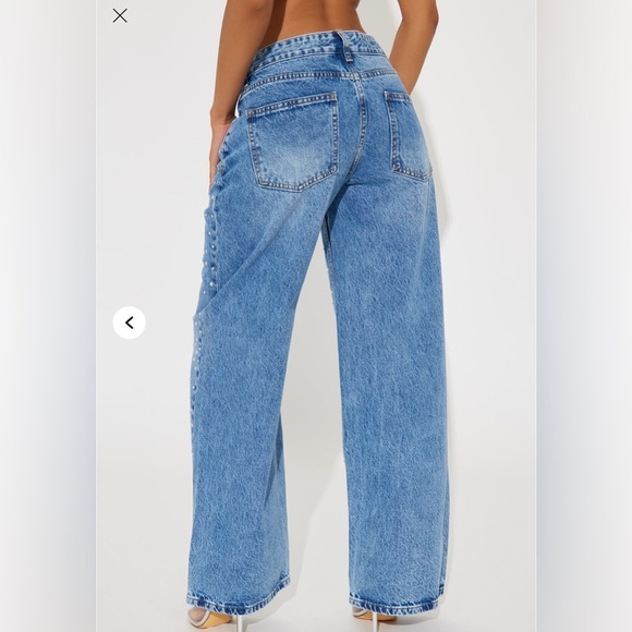 NWT Embellished Straight Leg Jeans - Medium Wash - Picture 3 of 3